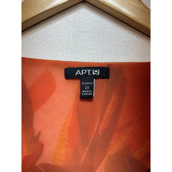 Apt. 9 Womens Ruffled Flutter Sleeve Top Summer Sz 2X Multi Abstract Lightweight - Picture 3 of 12